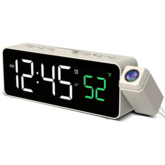 Netzu Compacte projectiewekker – Crème
