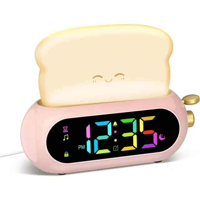 Netzu Toast OK-to-Wake Clock with Sound Machine – Pink