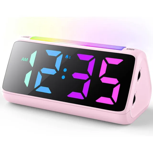 Netzu RGB Night-Light Alarm Clock – Pink