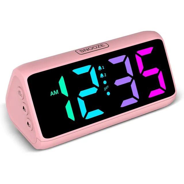 Netzu Bold-Digit Loud Alarm Clock – Pink