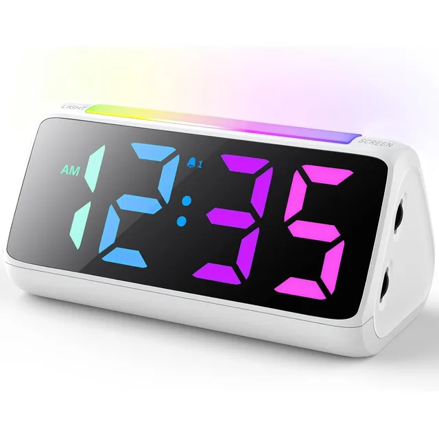 Netzu RGB-wekker met nachtlampje – Wit