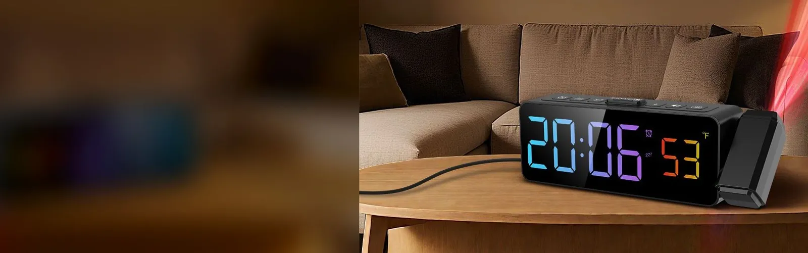 Netzu digital alarm clocks with large colourful LED digits