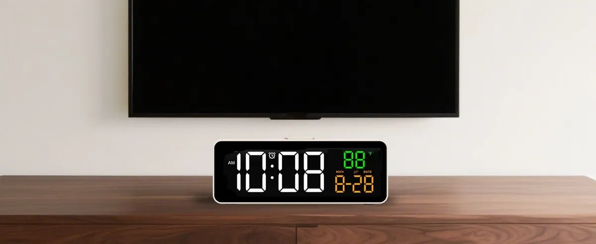 Netzu Small Clock with Date & Temperature